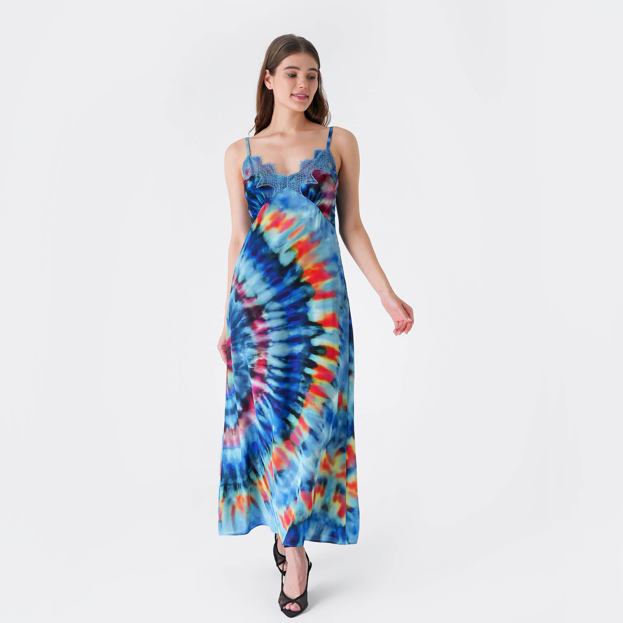 Chloe - Multicolor Blue Viscose Dress